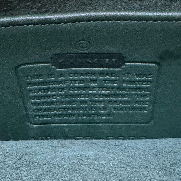 Coach Dark Green Leather Shoulder Bag with Gold Hardware - Picture 3 of 6